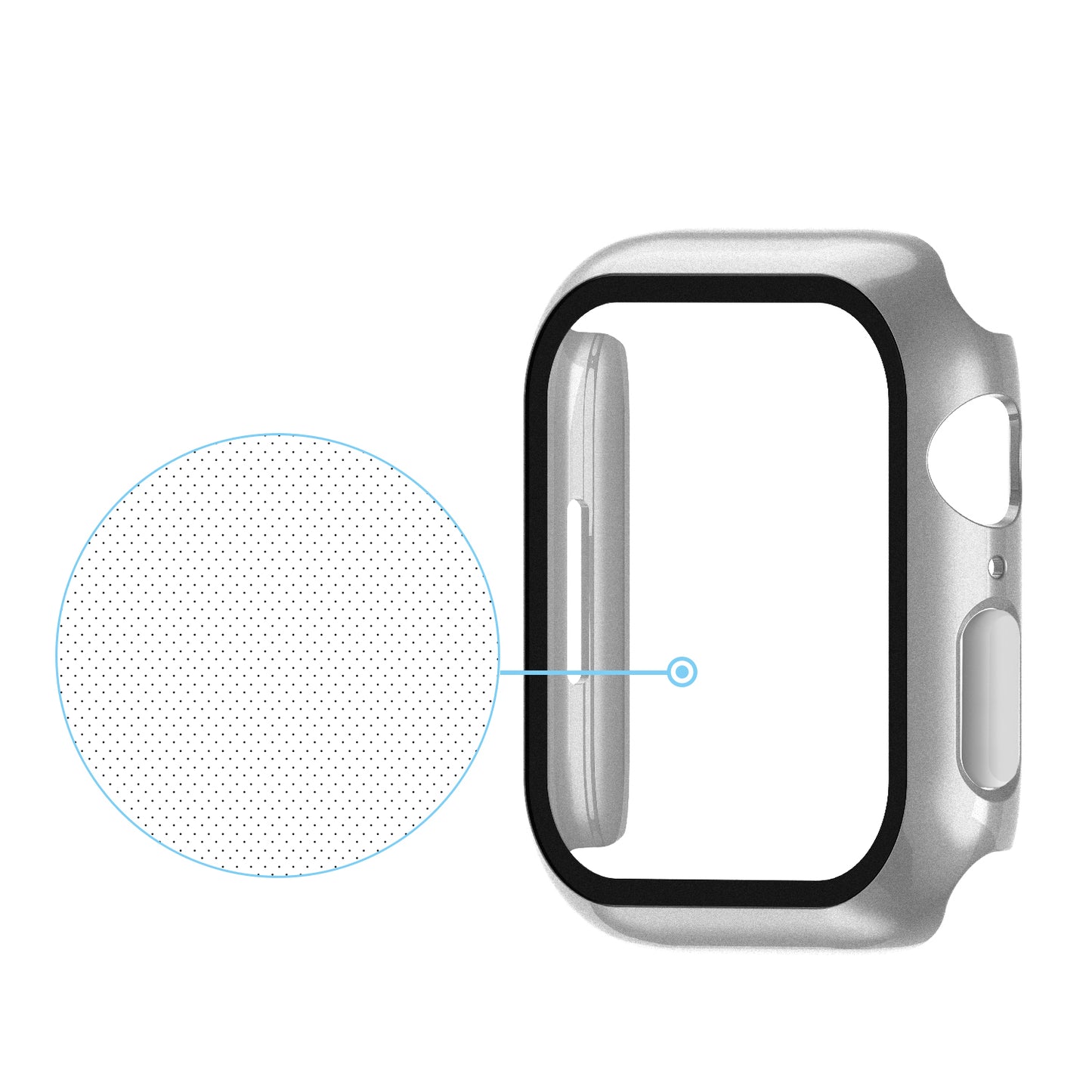 2-in-1 9H Tempered Glass Film Matte Hard PC Watch Case Cover for Apple Watch Series 7 45mm / Series 8 45mm