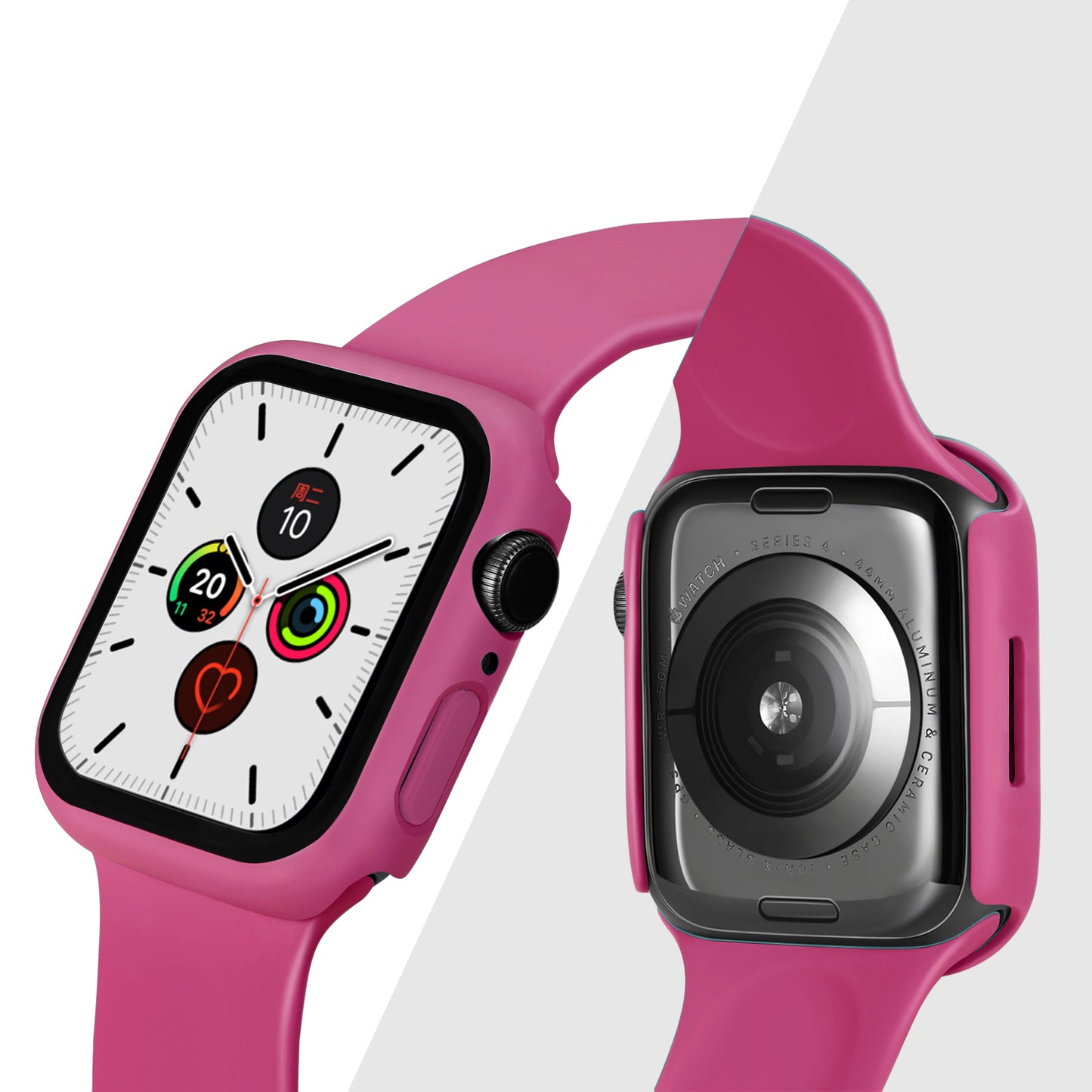 2-in-1 9H Tempered Glass Film Matte Hard PC Watch Case Cover for Apple Watch Series 7 45mm / Series 8 45mm