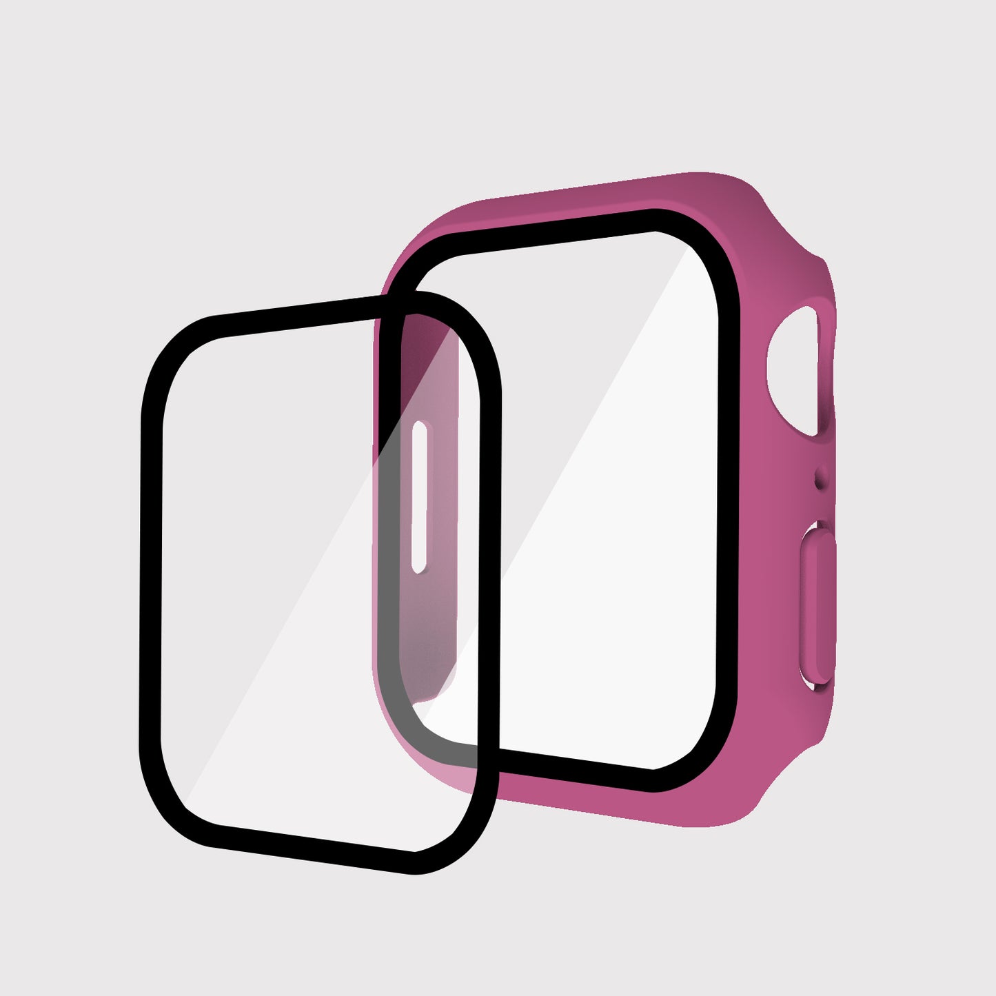 2-in-1 9H Tempered Glass Film Matte Hard PC Watch Case Cover for Apple Watch Series 7 45mm / Series 8 45mm