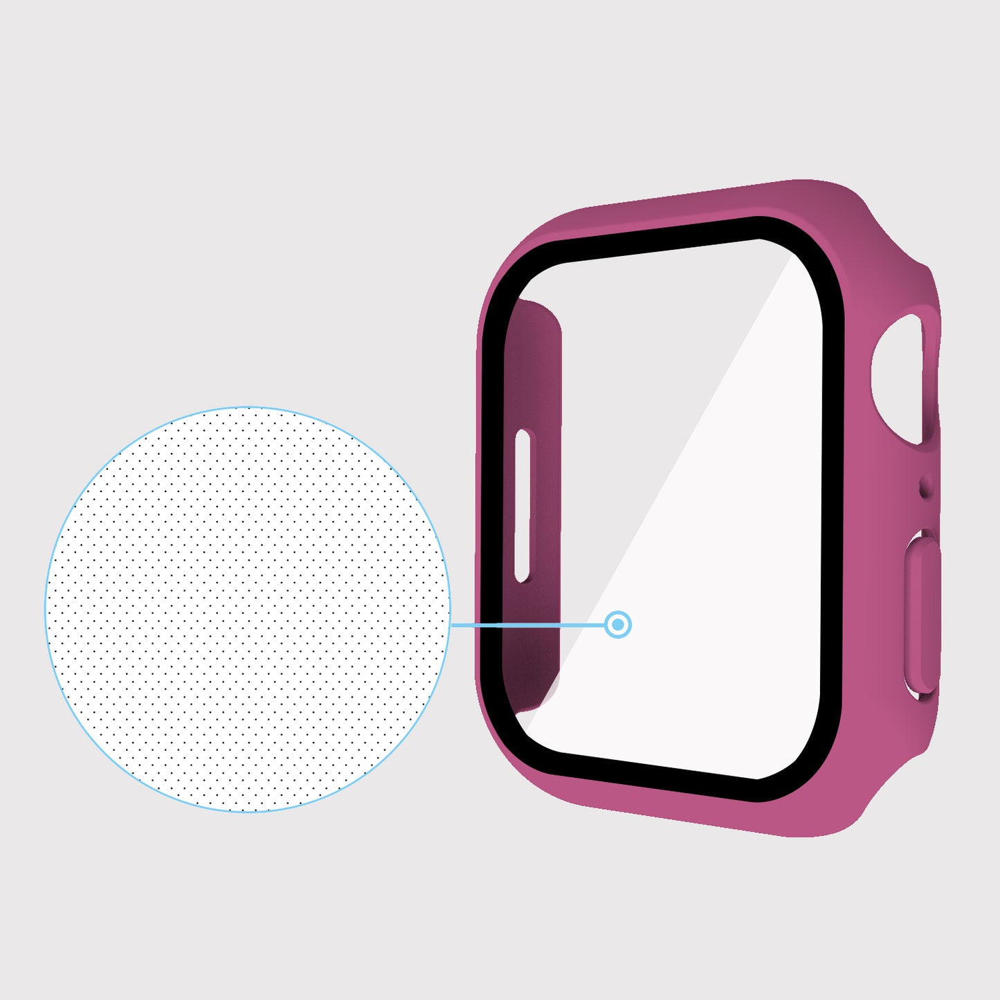 2-in-1 9H Tempered Glass Film Matte Hard PC Watch Case Cover for Apple Watch Series 7 45mm / Series 8 45mm