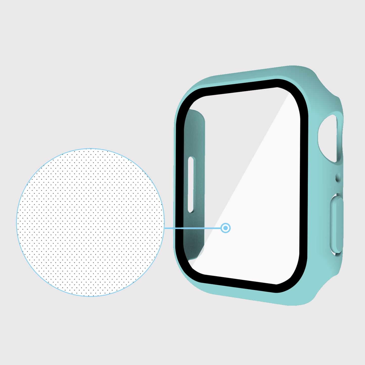 2-in-1 9H Tempered Glass Film Matte Hard PC Watch Case Cover for Apple Watch Series 7 45mm / Series 8 45mm