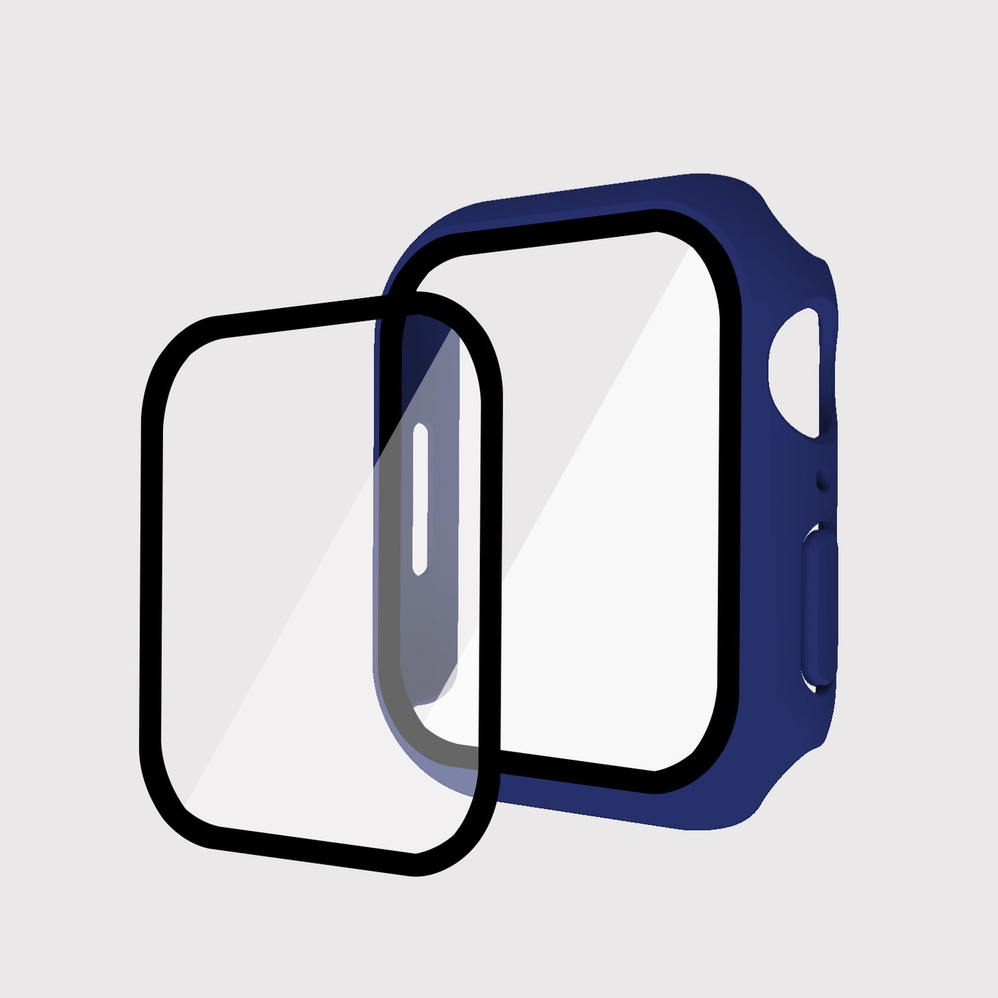 2-in-1 9H Tempered Glass Film Matte Hard PC Watch Case Cover for Apple Watch Series 7 45mm / Series 8 45mm