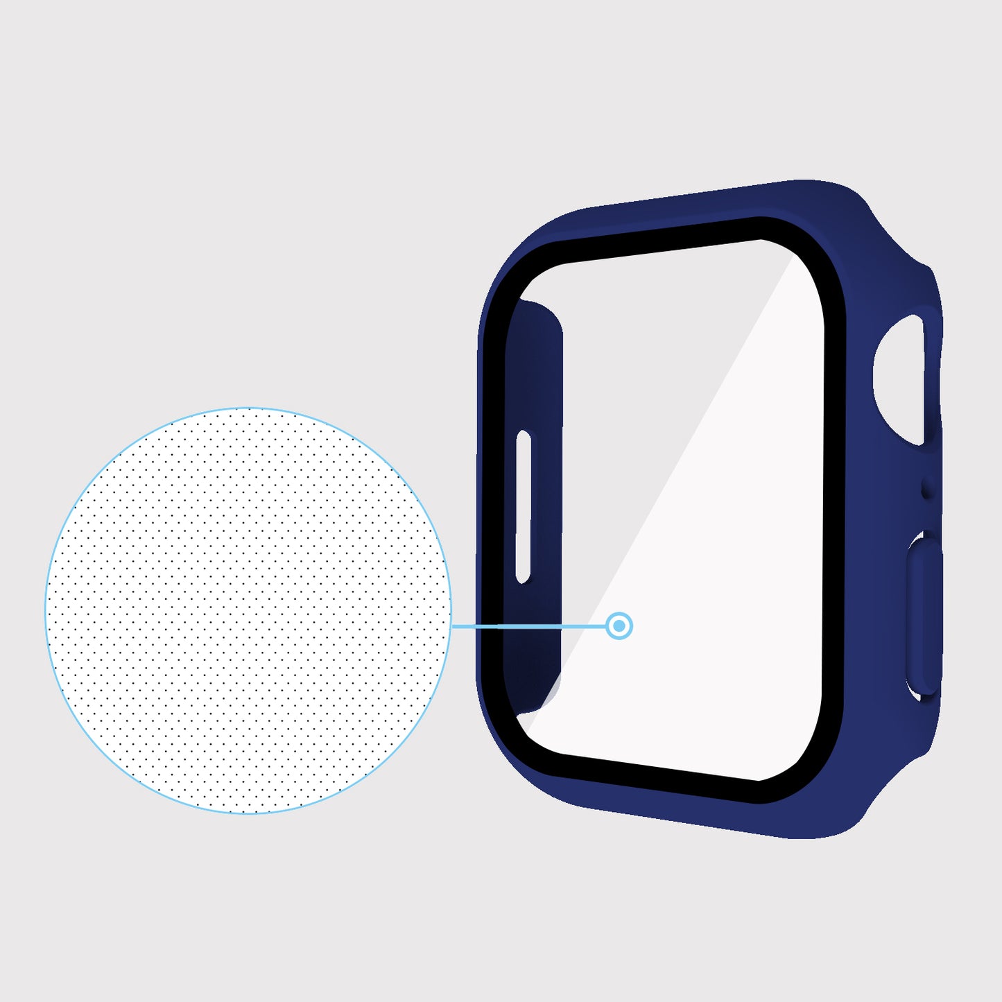 2-in-1 9H Tempered Glass Film Matte Hard PC Watch Case Cover for Apple Watch Series 7 45mm / Series 8 45mm
