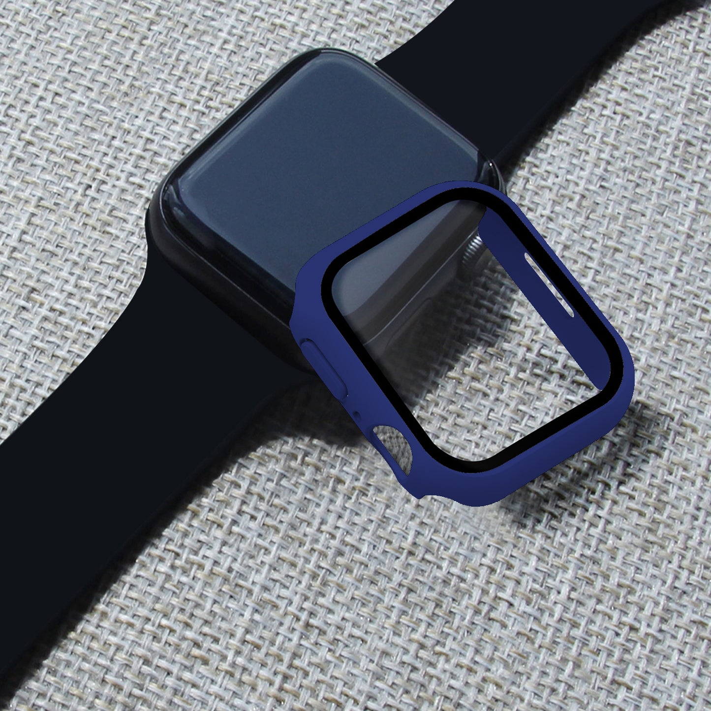 2-in-1 9H Tempered Glass Film Matte Hard PC Watch Case Cover for Apple Watch Series 7 45mm / Series 8 45mm