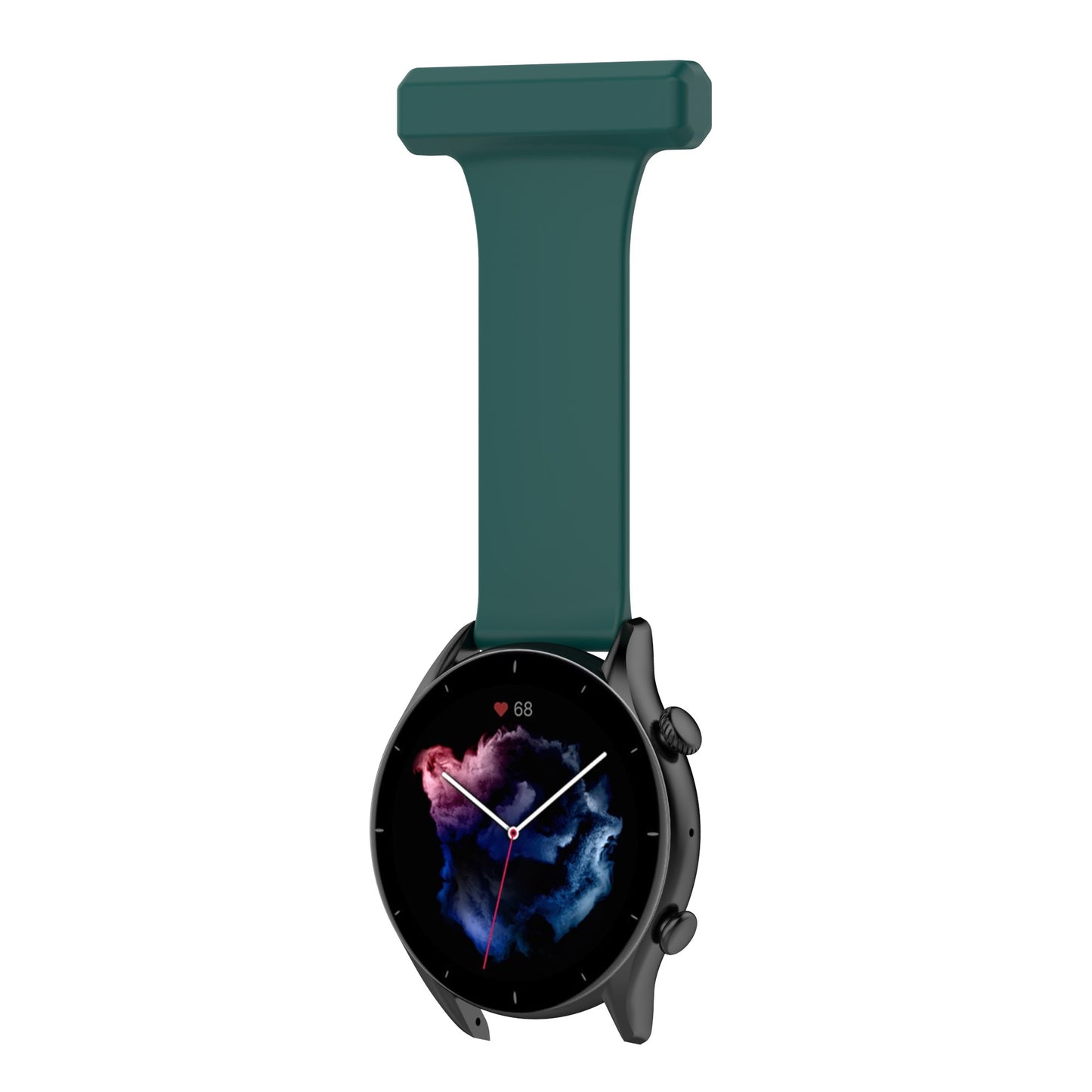 For Huawei Watch GT Runner/Samsung Galaxy Watch3 45mm Pin Style 22mm Doctor Nurse Watch Silicone Strap Hanging Buckle