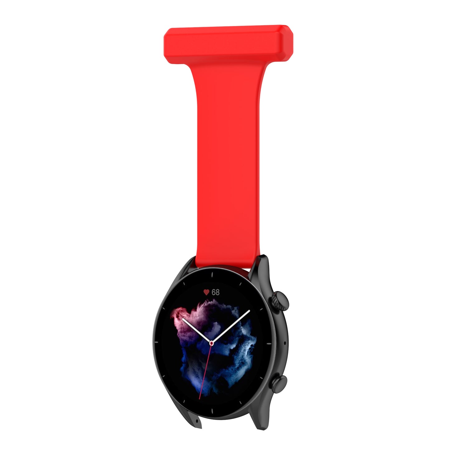 For Huawei Watch GT Runner/Samsung Galaxy Watch3 45mm Pin Style 22mm Doctor Nurse Watch Silicone Strap Hanging Buckle