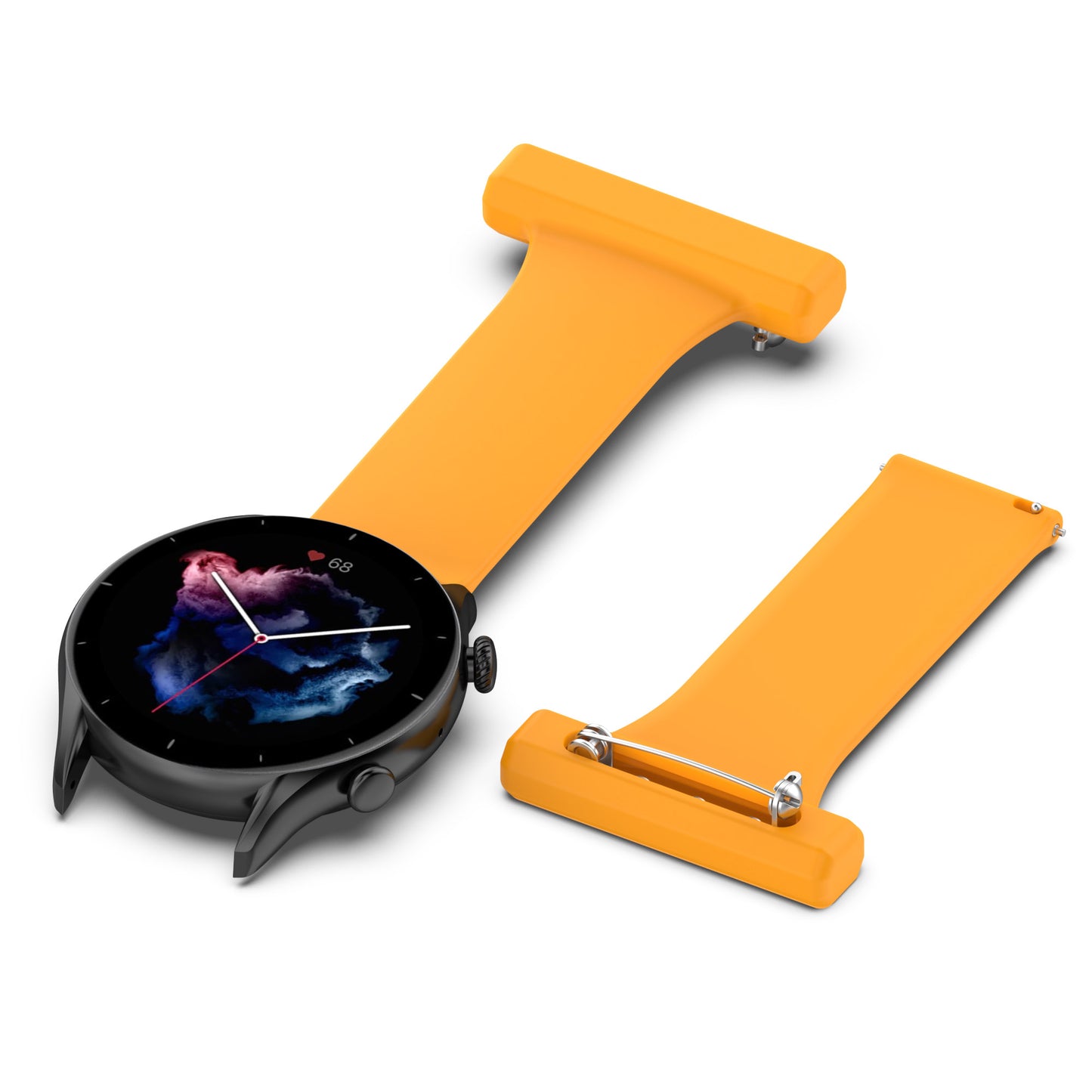 For Huawei Watch GT Runner/Samsung Galaxy Watch3 45mm Pin Style 22mm Doctor Nurse Watch Silicone Strap Hanging Buckle