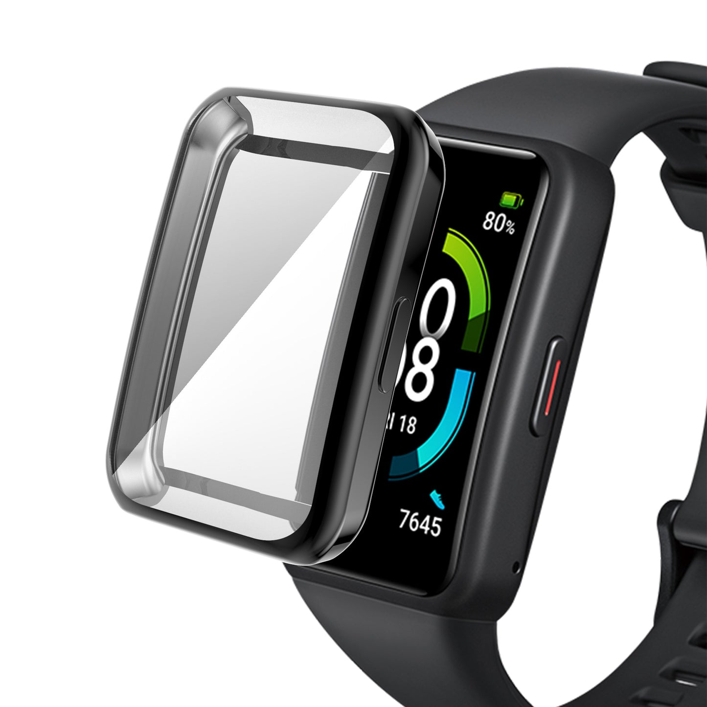 For Huawei Band 6/Band 6 Pro/Band 7/Honor 6 Anti-fall Shockproof Electroplating Transparent Watch Case