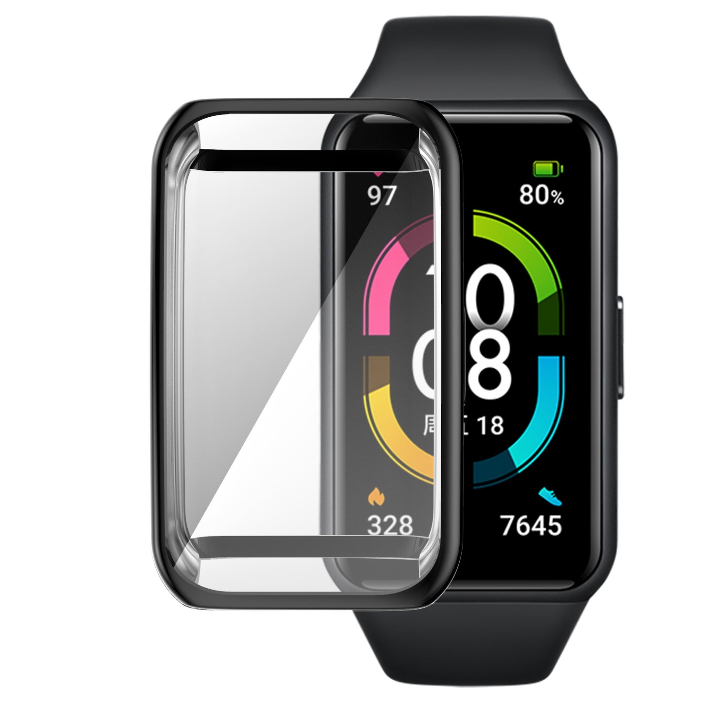 For Huawei Band 6/Band 6 Pro/Band 7/Honor 6 Anti-fall Shockproof Electroplating Transparent Watch Case