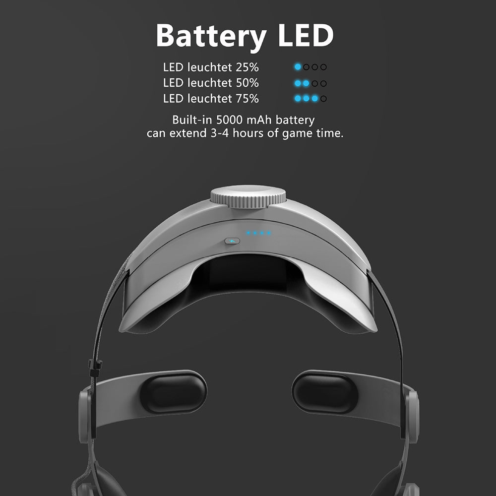 FIIT VR T2 Power For Oculus Quest 2 VR Head Strap Adjustable Headband 5000mAh Power Bank