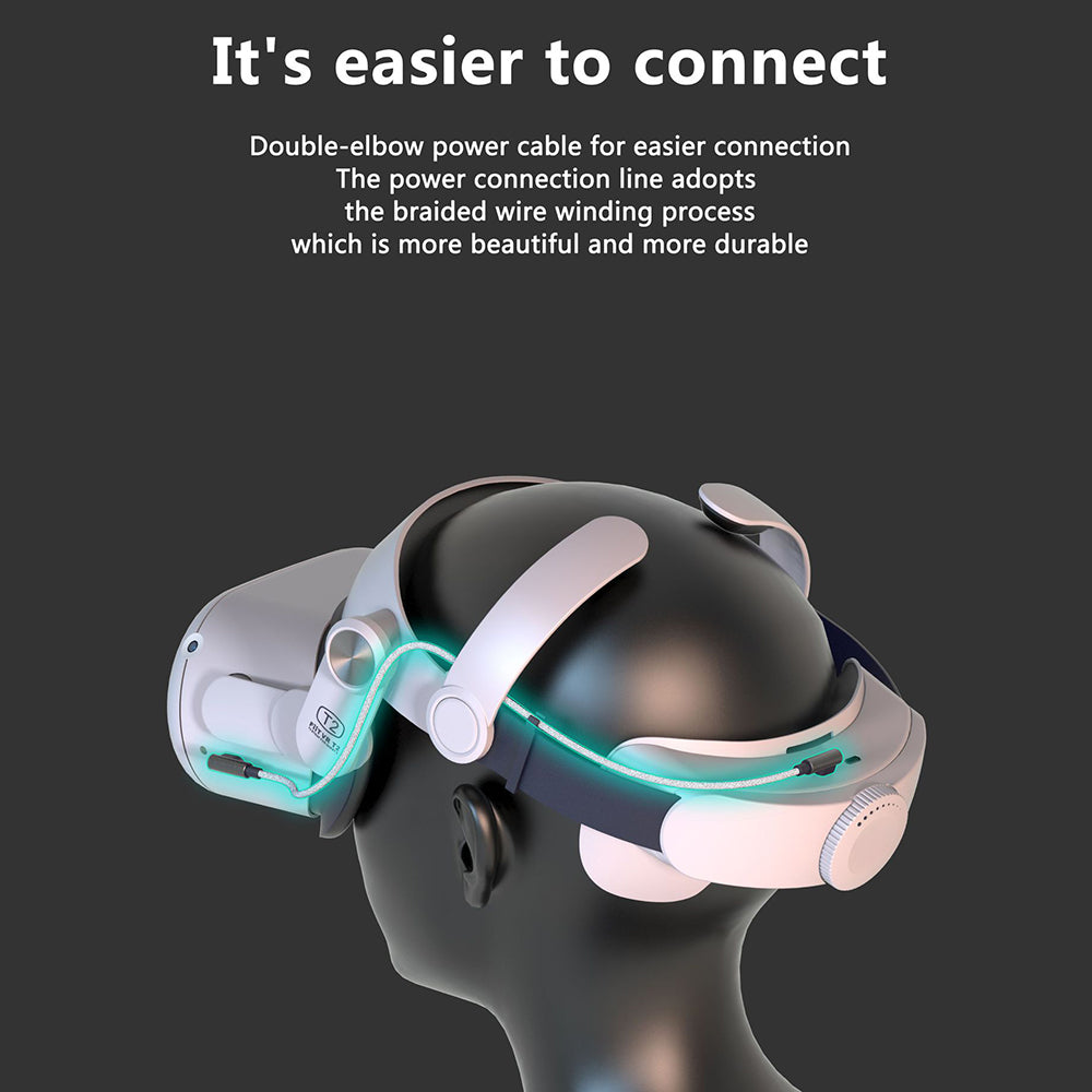 FIIT VR T2 Power For Oculus Quest 2 VR Head Strap Adjustable Headband 5000mAh Power Bank