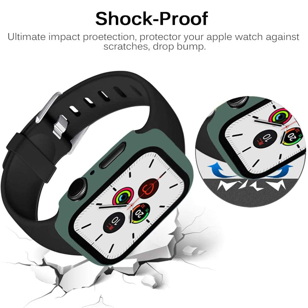 2-in-1 Frame PC + Tempered Glass Protector Watch Case for Apple Watch Series 3/2/1 42mm