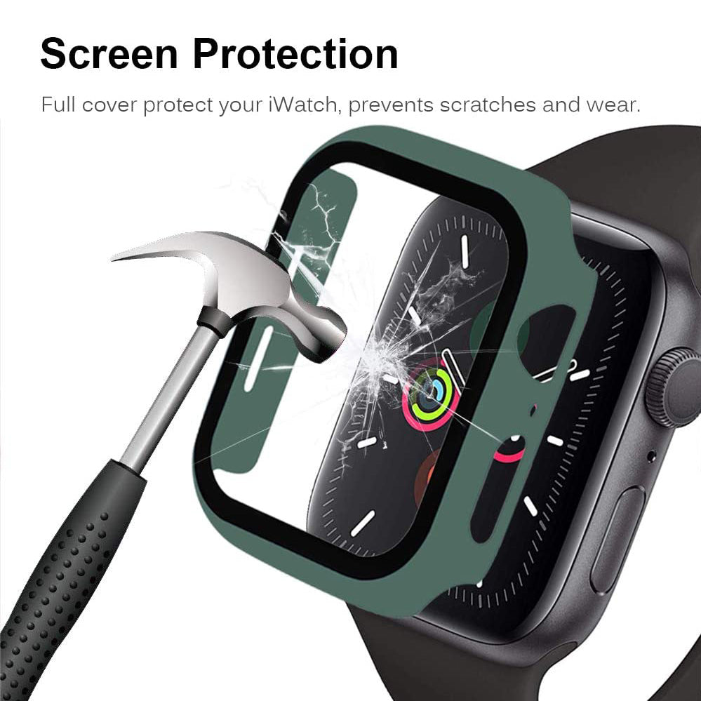 2-in-1 Frame PC + Tempered Glass Protector Watch Case for Apple Watch Series 3/2/1 42mm