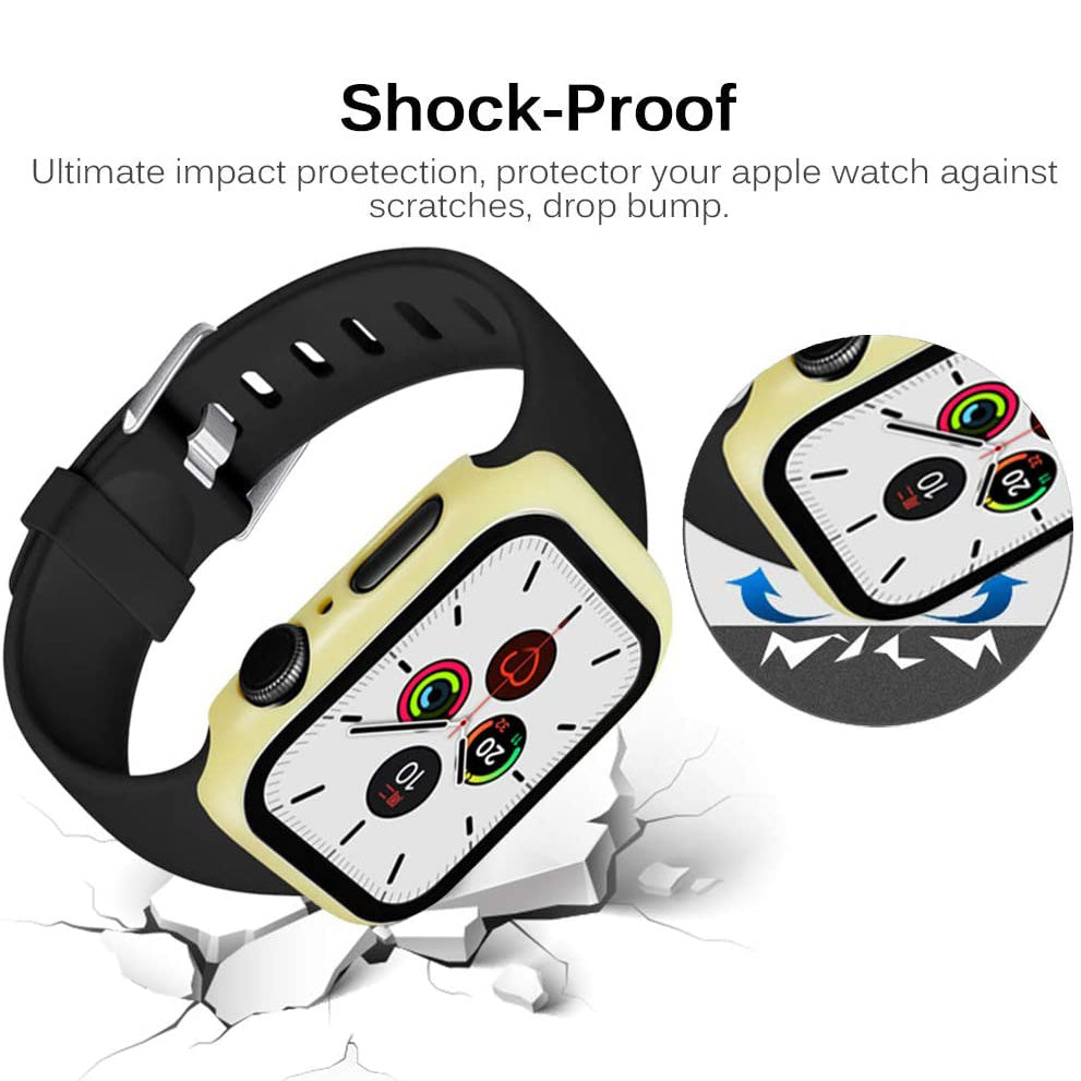 2-in-1 Frame PC + Tempered Glass Protector Watch Case for Apple Watch Series 3/2/1 42mm