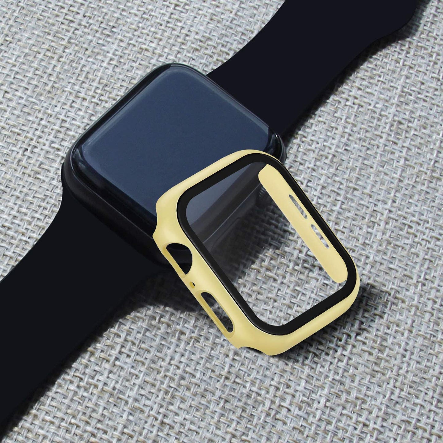 2-in-1 Frame PC + Tempered Glass Protector Watch Case for Apple Watch Series 3/2/1 42mm