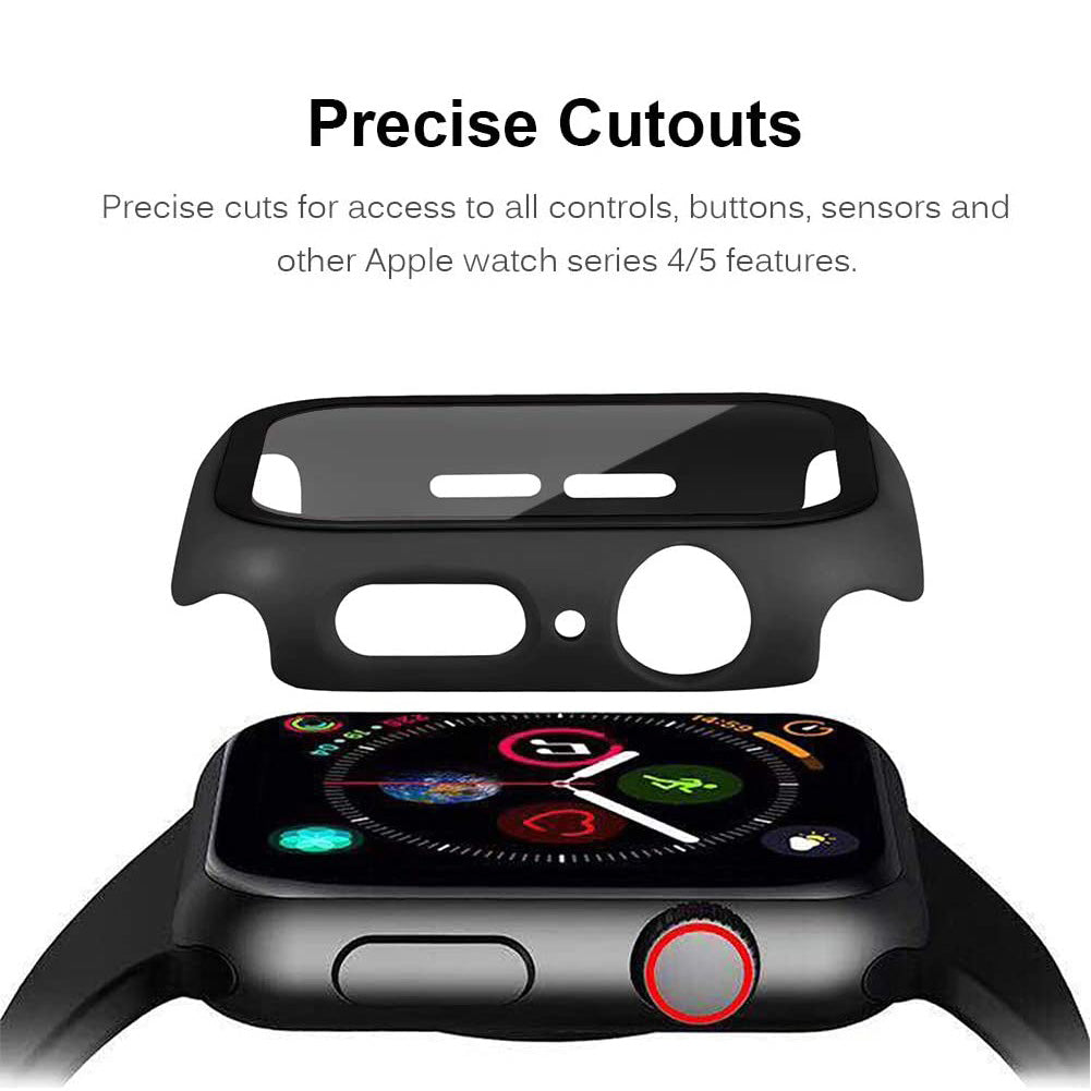 2-in-1 Frame PC + Tempered Glass Protector Watch Case for Apple Watch Series 3/2/1 42mm