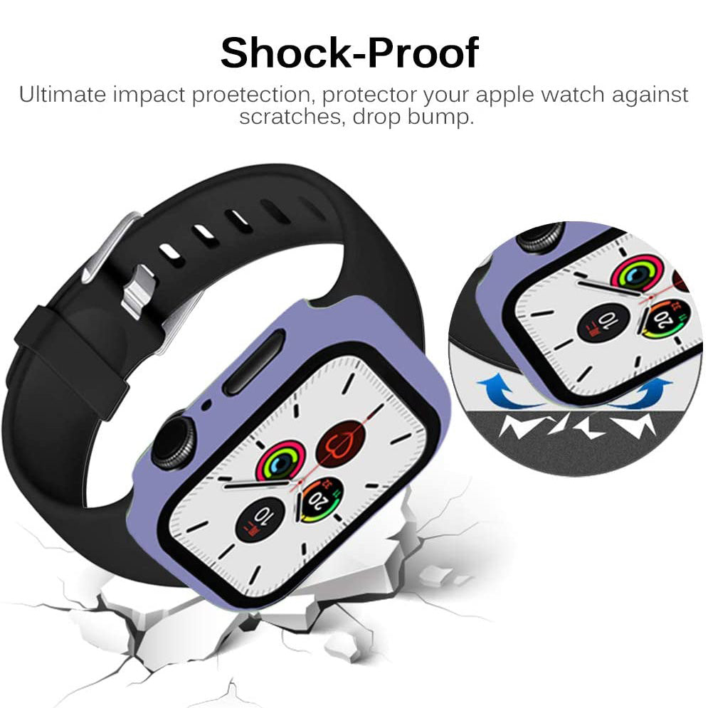2-in-1 Frame PC + Tempered Glass Protector Watch Case for Apple Watch Series 3/2/1 42mm