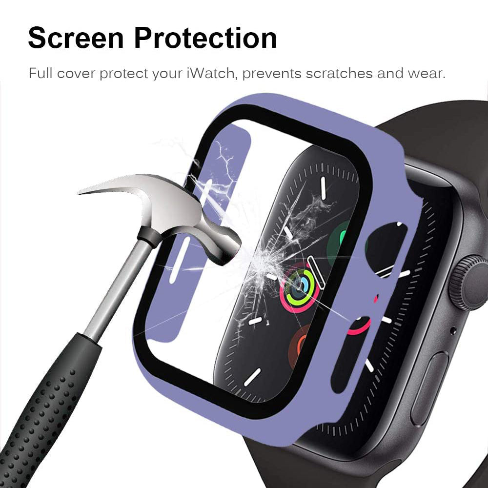 2-in-1 Frame PC + Tempered Glass Protector Watch Case for Apple Watch Series 3/2/1 42mm