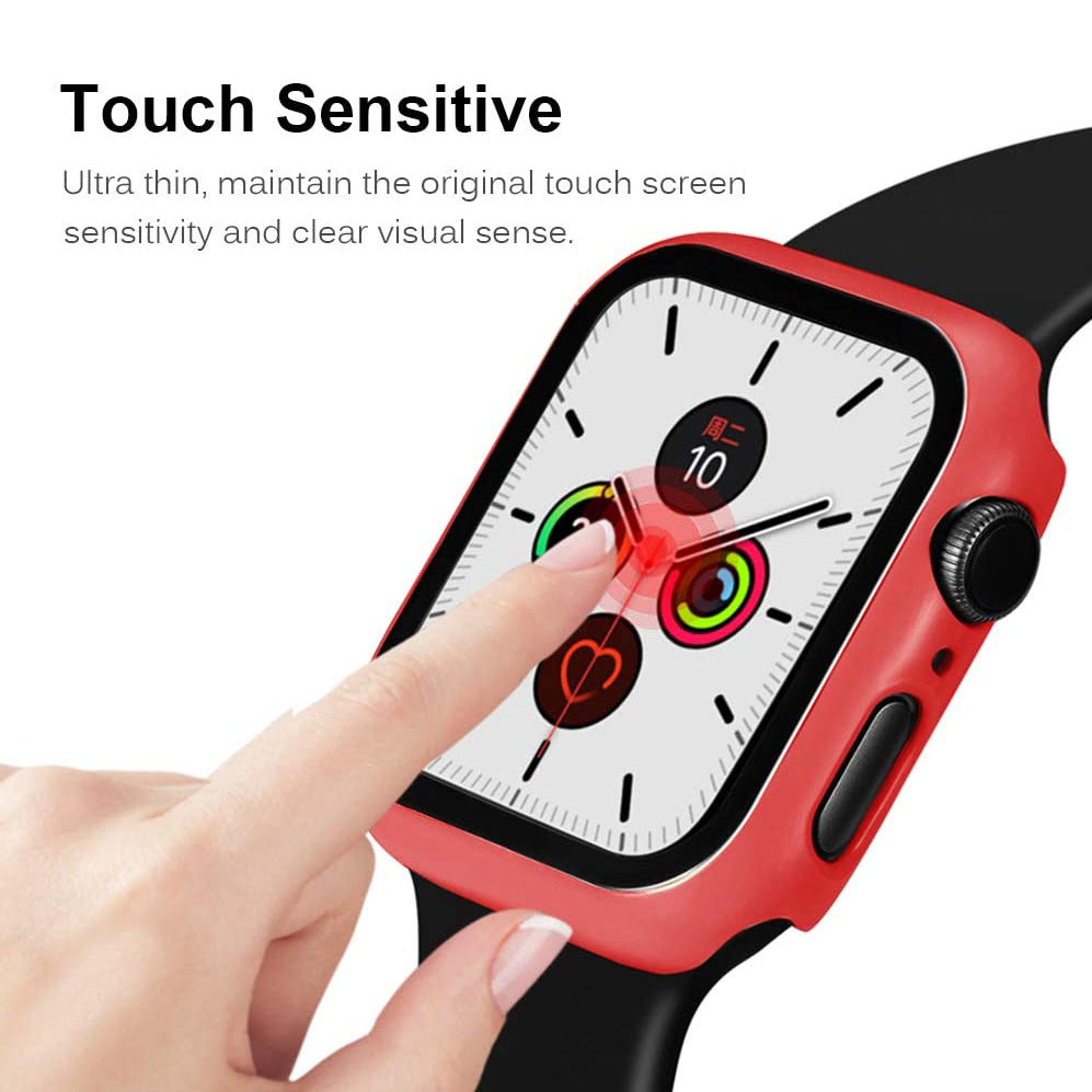 2-in-1 Frame PC + Tempered Glass Protector Watch Case for Apple Watch Series 3/2/1 42mm