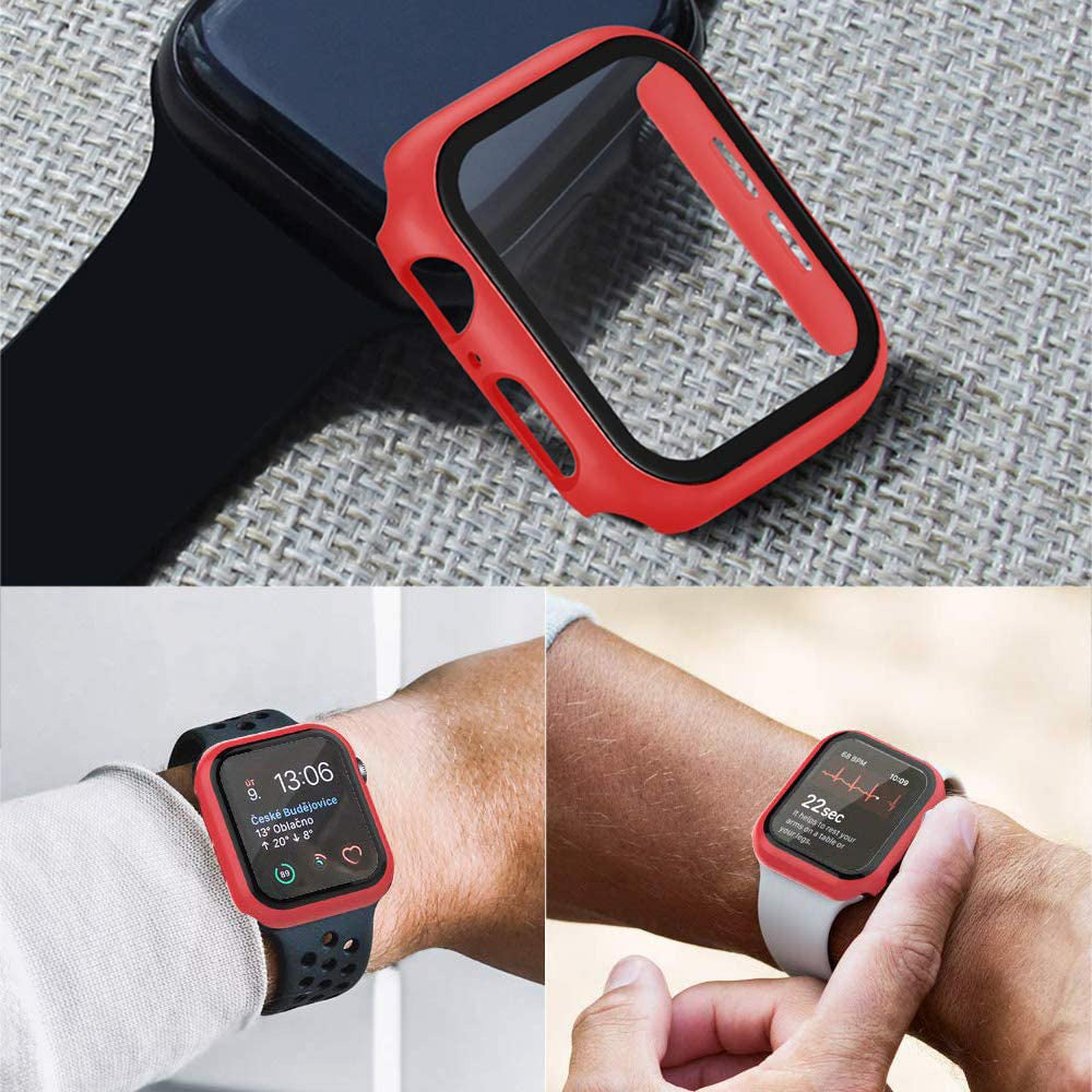 2-in-1 Frame PC + Tempered Glass Protector Watch Case for Apple Watch Series 3/2/1 42mm