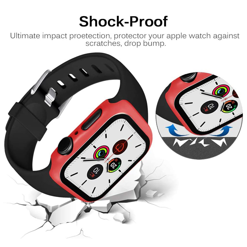 2-in-1 Frame PC + Tempered Glass Protector Watch Case for Apple Watch Series 3/2/1 42mm