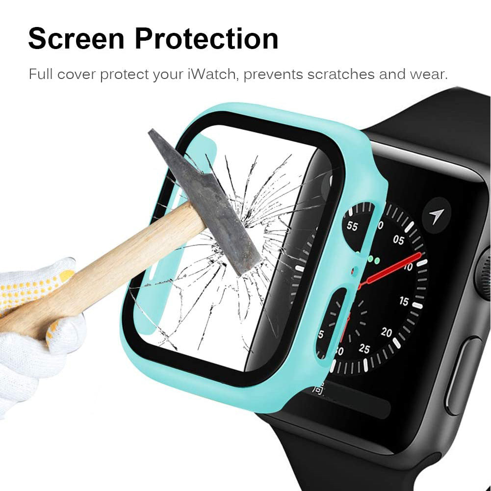 2-in-1 Frame PC + Tempered Glass Protector Watch Case for Apple Watch Series 3/2/1 42mm