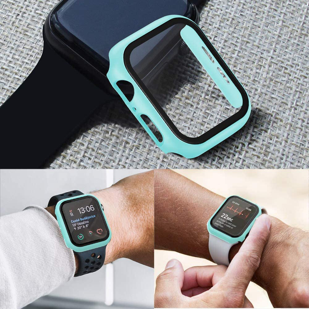 2-in-1 Frame PC + Tempered Glass Protector Watch Case for Apple Watch Series 3/2/1 42mm