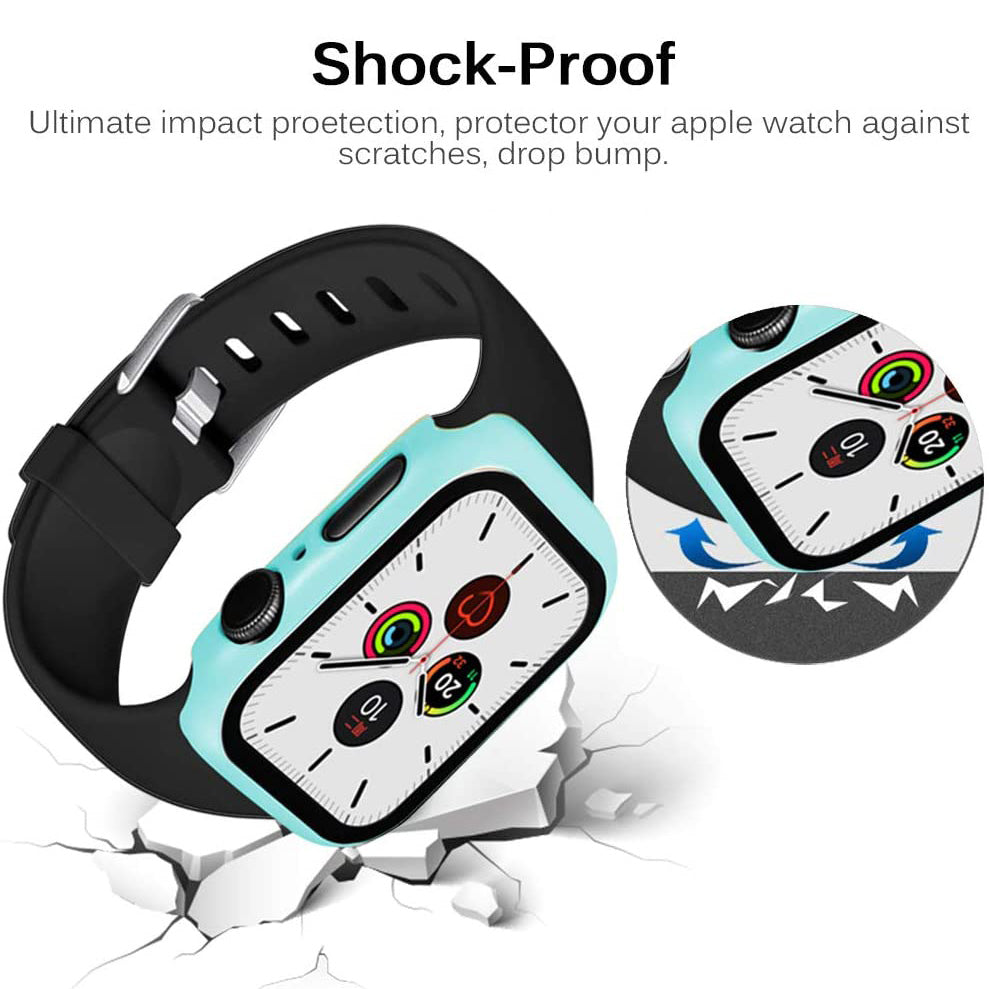 2-in-1 Frame PC + Tempered Glass Protector Watch Case for Apple Watch Series 3/2/1 42mm