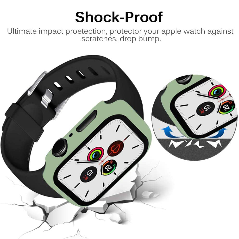 2-in-1 Frame PC + Tempered Glass Protector Watch Case for Apple Watch Series 3/2/1 42mm