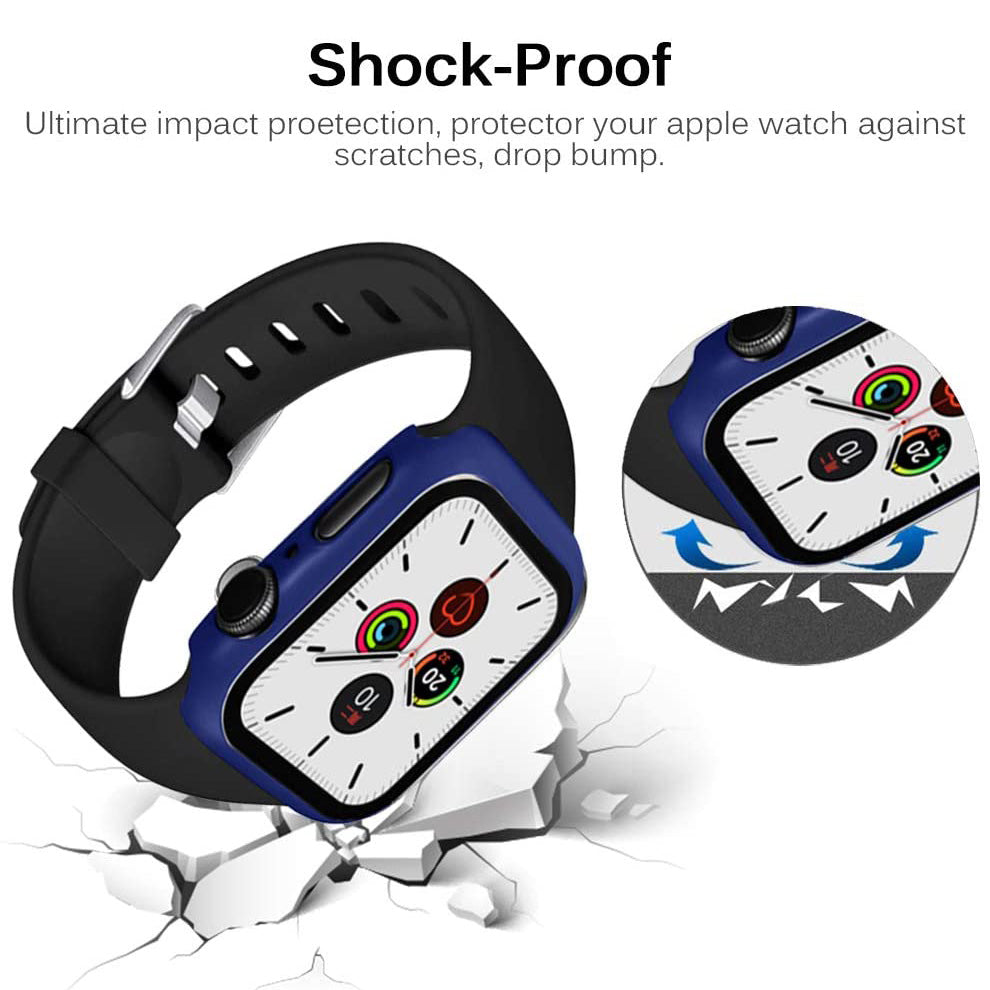 2-in-1 Frame PC + Tempered Glass Protector Watch Case for Apple Watch Series 3/2/1 42mm