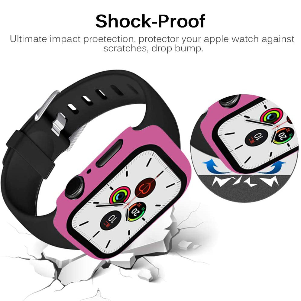 2-in-1 Frame PC + Tempered Glass Protector Watch Case for Apple Watch Series 3/2/1 42mm