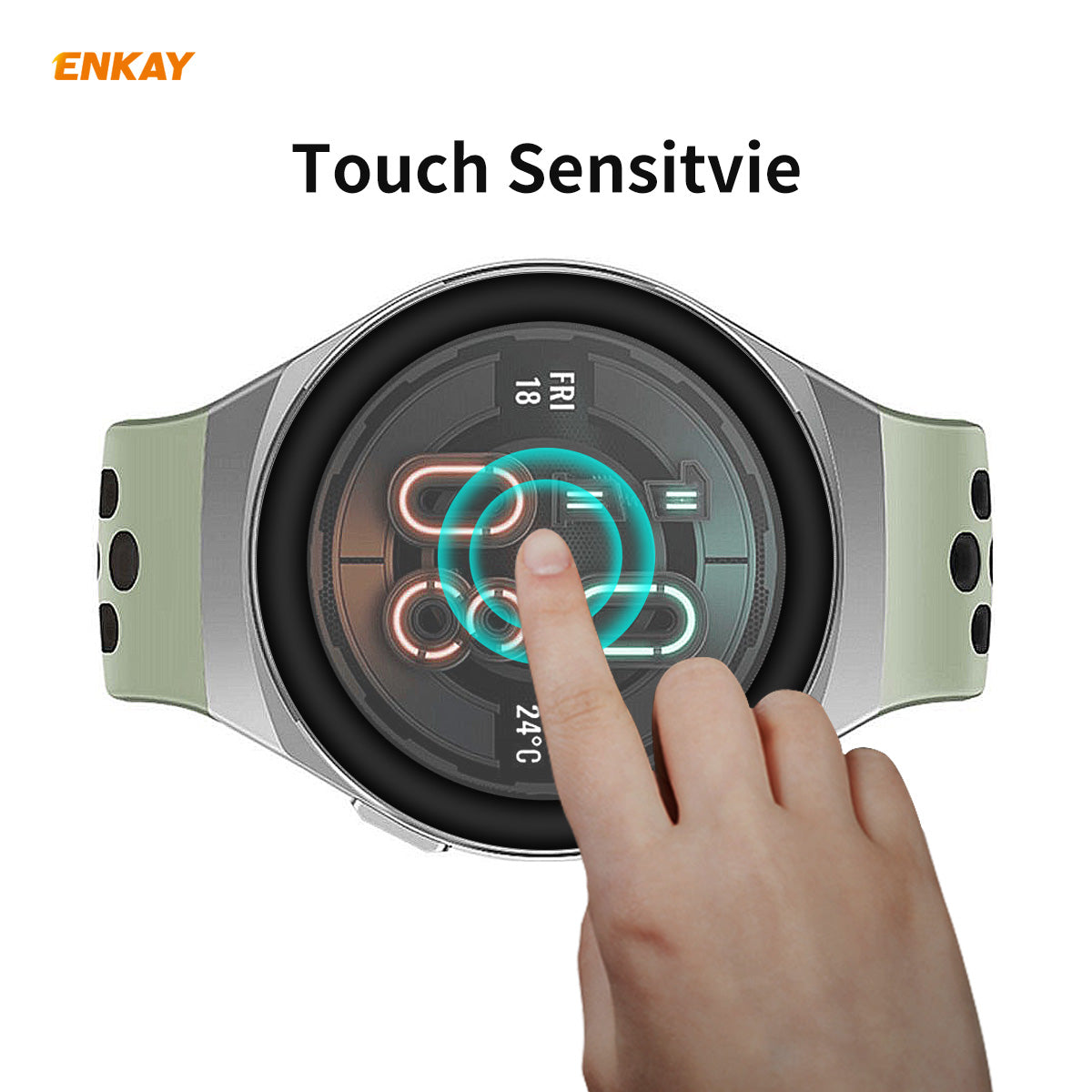 2Pcs/Set ENKAY HAT PRINCE 3D PC Edge + PMMA Full Screen Protector for Huawei Watch GT 2e 46mm