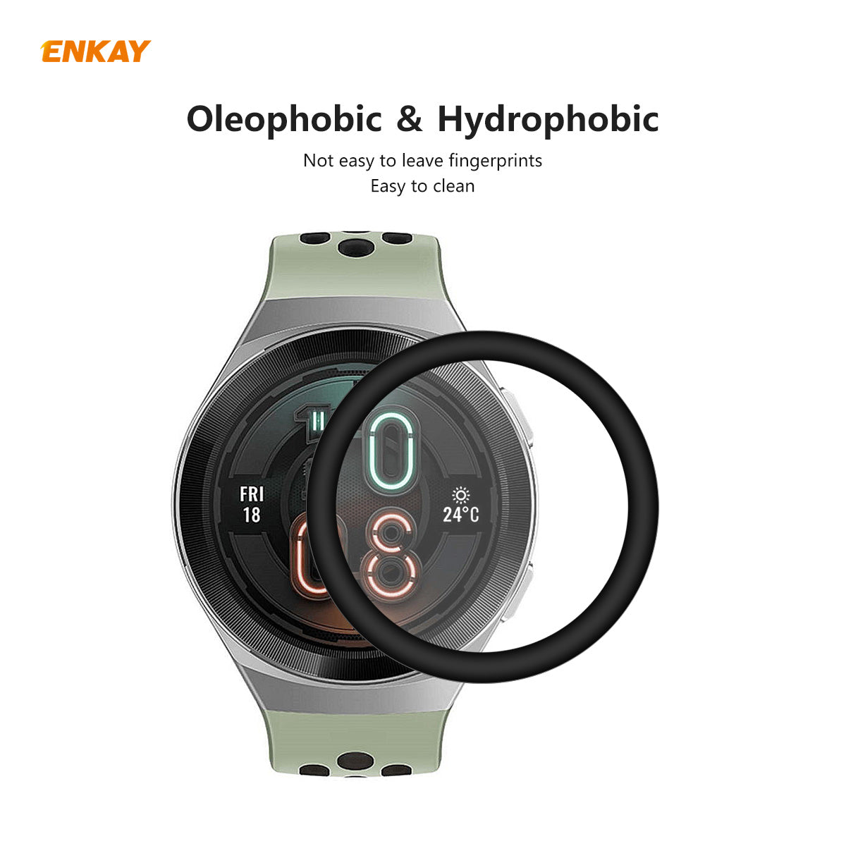 2Pcs/Set ENKAY HAT PRINCE 3D PC Edge + PMMA Full Screen Protector for Huawei Watch GT 2e 46mm
