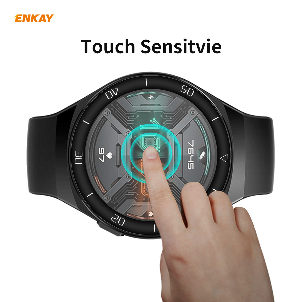 2Pcs/Set ENKAY HAT PRINCE 3D PC Edge + PMMA Full Screen Protector for Huawei Watch GT 2e 46mm