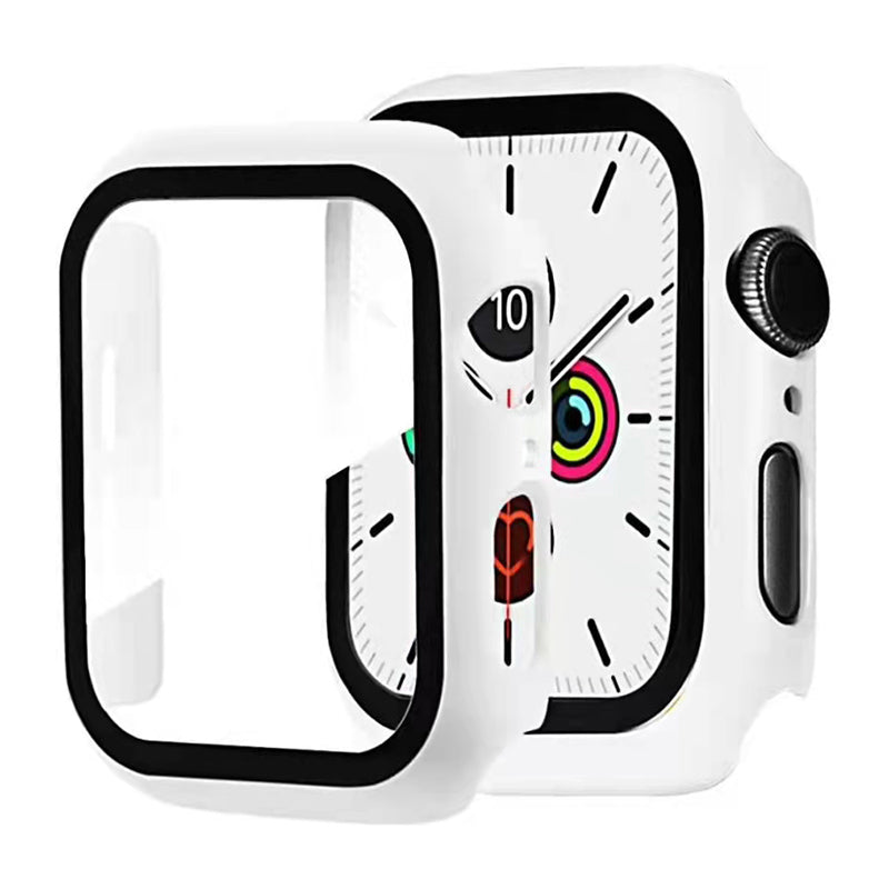 2-in-1 Hard PC Frame + Tempered Glass Scratch-resistant Screen Protector Watch Case for Apple Watch Series 7 45mm / Series 8 45mm