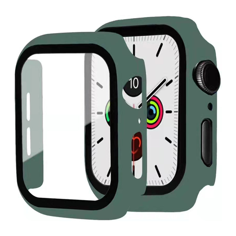 2-in-1 Hard PC Frame + Tempered Glass Scratch-resistant Screen Protector Watch Case for Apple Watch Series 7 45mm / Series 8 45mm