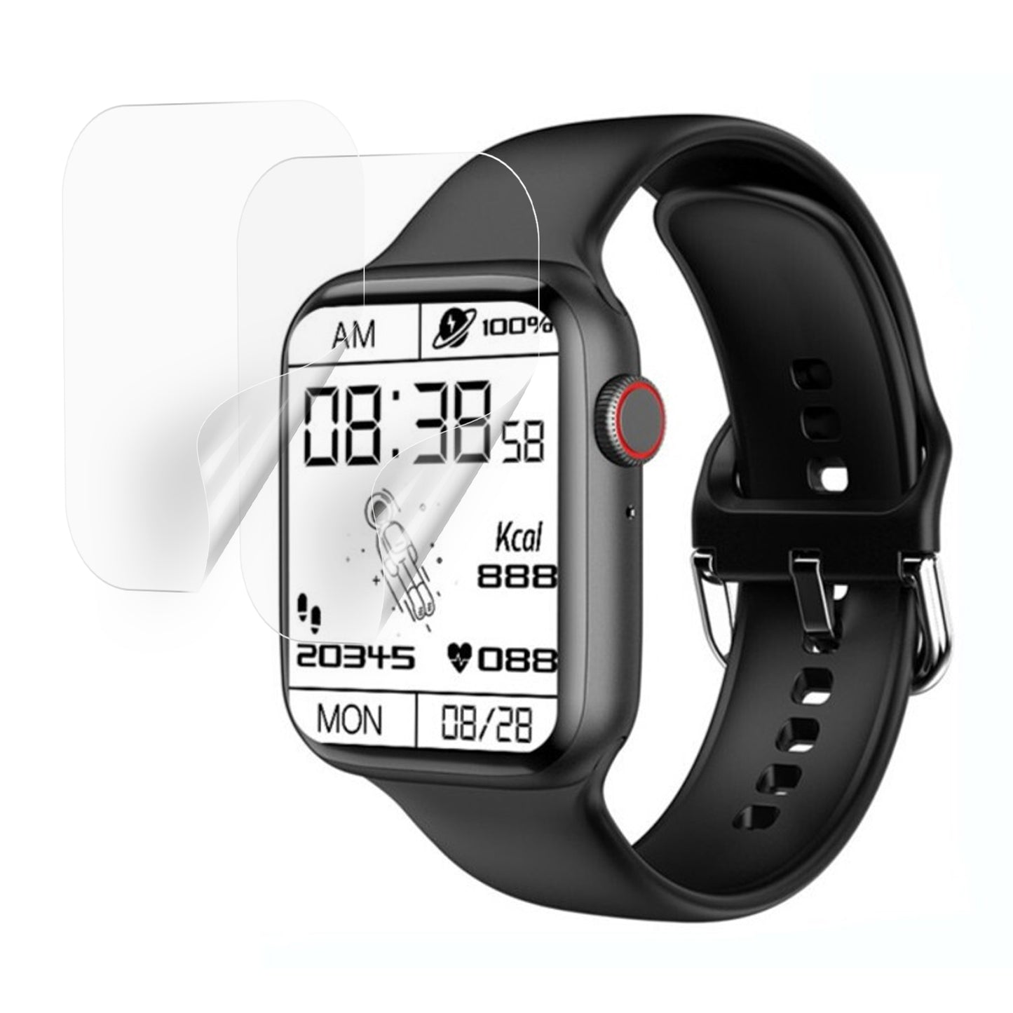 2Pcs / Set Anti-scratch Full Coverage Soft TPU Watch Screen Protective Film Protector for Apple Watch Series 7 45mm / Series 8 45mm