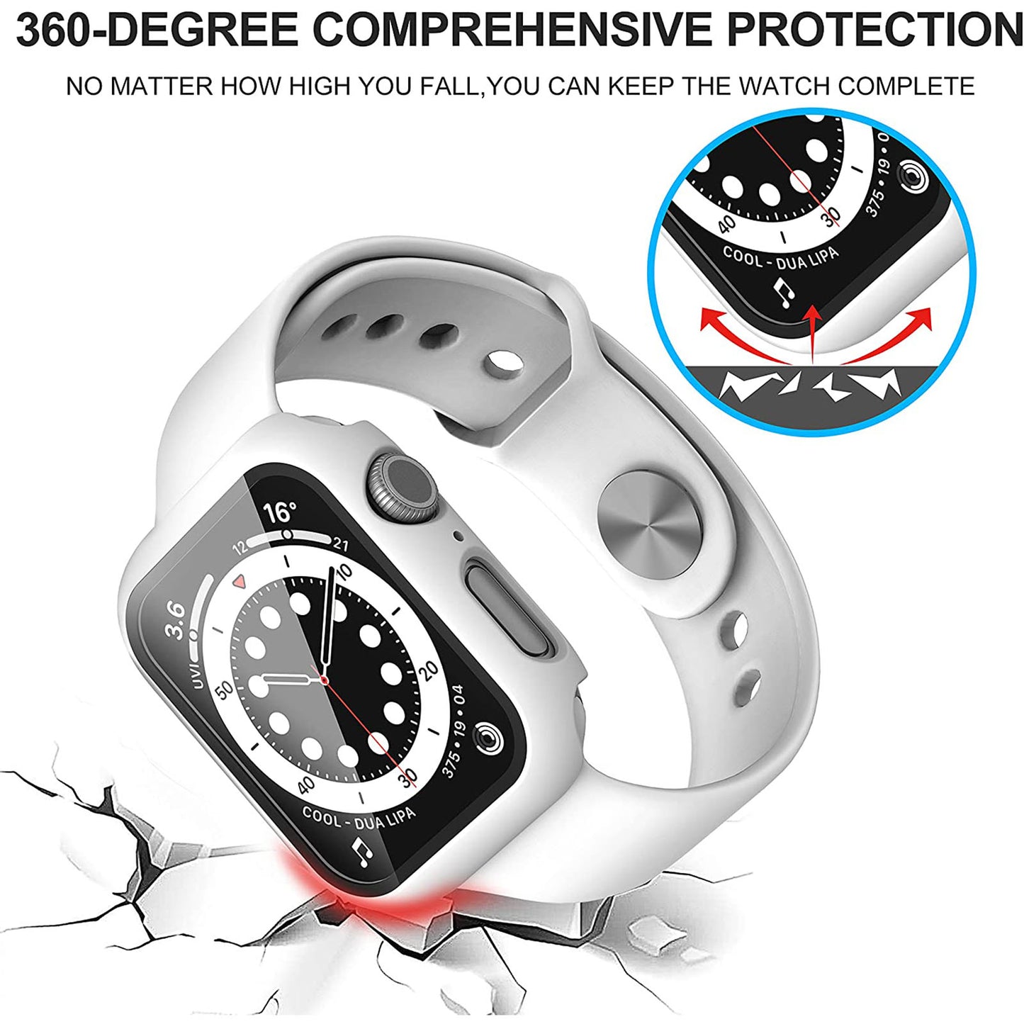 2Pcs Hard PC Smartwatch Frame Case+Tempered Glass Screen Protector Anti-scratch Replacement for Apple Watch Series 7 45mm / Series 8 45mm