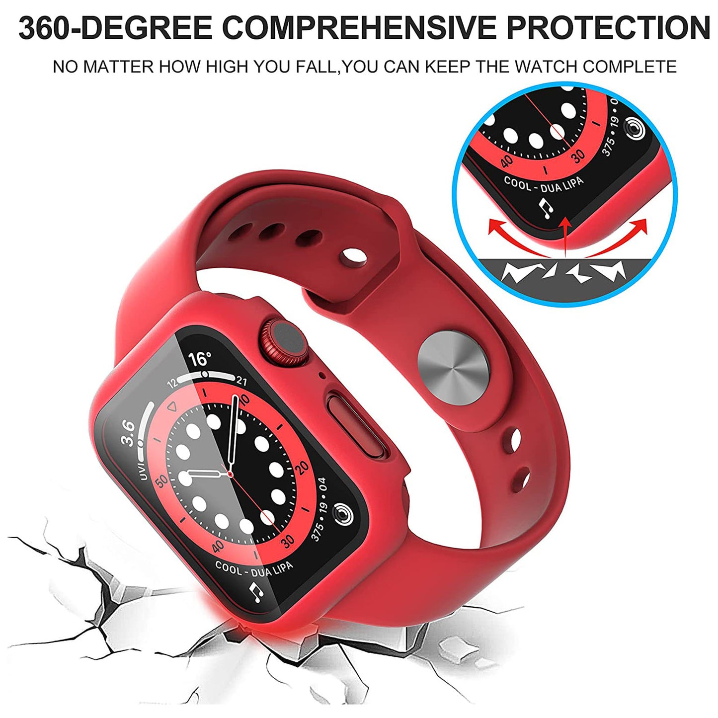 2Pcs Hard PC Smartwatch Frame Case+Tempered Glass Screen Protector Anti-scratch Replacement for Apple Watch Series 7 45mm / Series 8 45mm