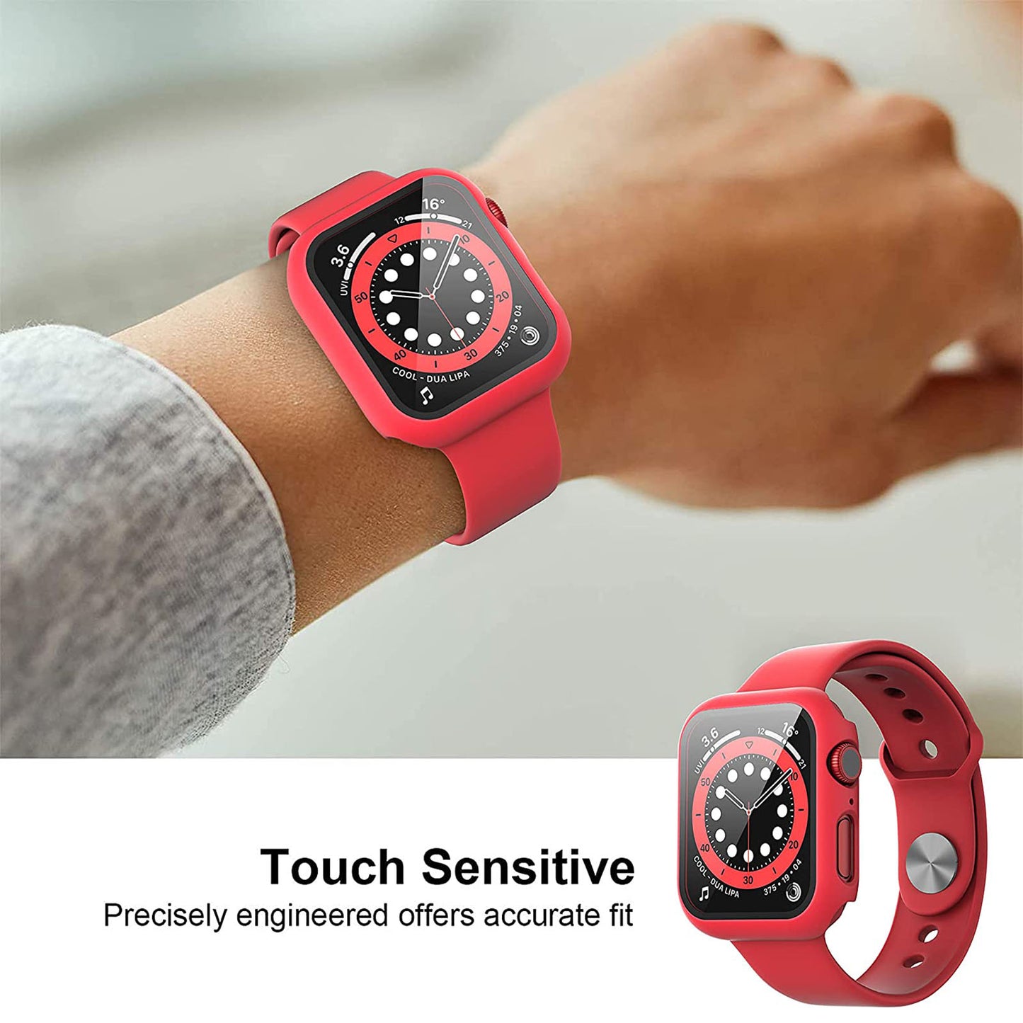 2Pcs Hard PC Smartwatch Frame Case+Tempered Glass Screen Protector Anti-scratch Replacement for Apple Watch Series 7 45mm / Series 8 45mm