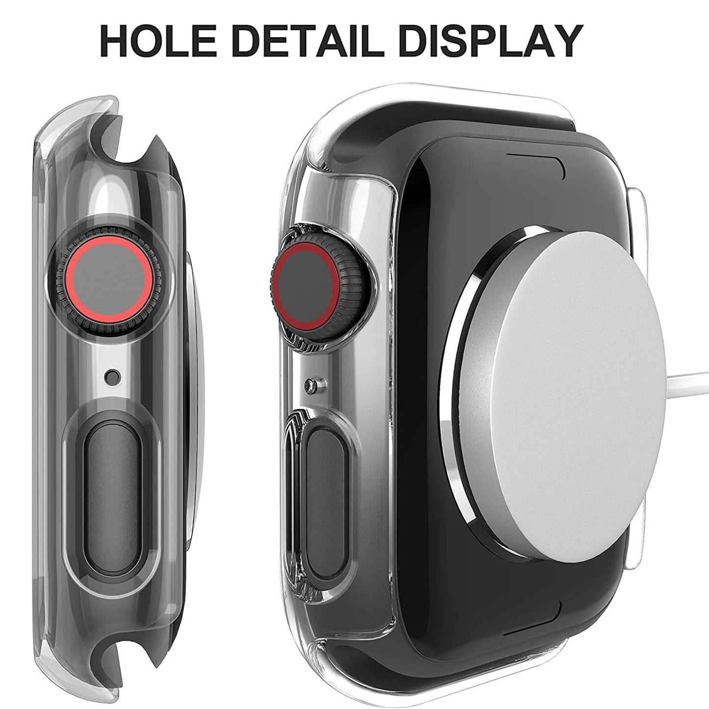 2Pcs Hard PC Smartwatch Frame Case+Tempered Glass Screen Protector Anti-scratch Replacement for Apple Watch Series 7 45mm / Series 8 45mm
