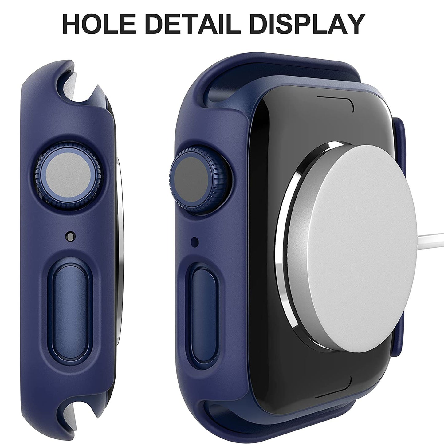 2Pcs Hard PC Smartwatch Frame Case+Tempered Glass Screen Protector Anti-scratch Replacement for Apple Watch Series 7 45mm / Series 8 45mm