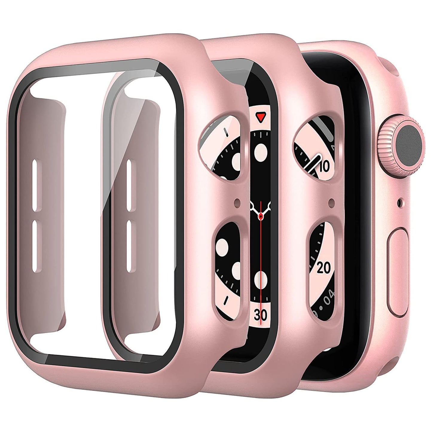 2Pcs Hard PC Smartwatch Frame Case+Tempered Glass Screen Protector Anti-scratch Replacement for Apple Watch Series 7 45mm / Series 8 45mm