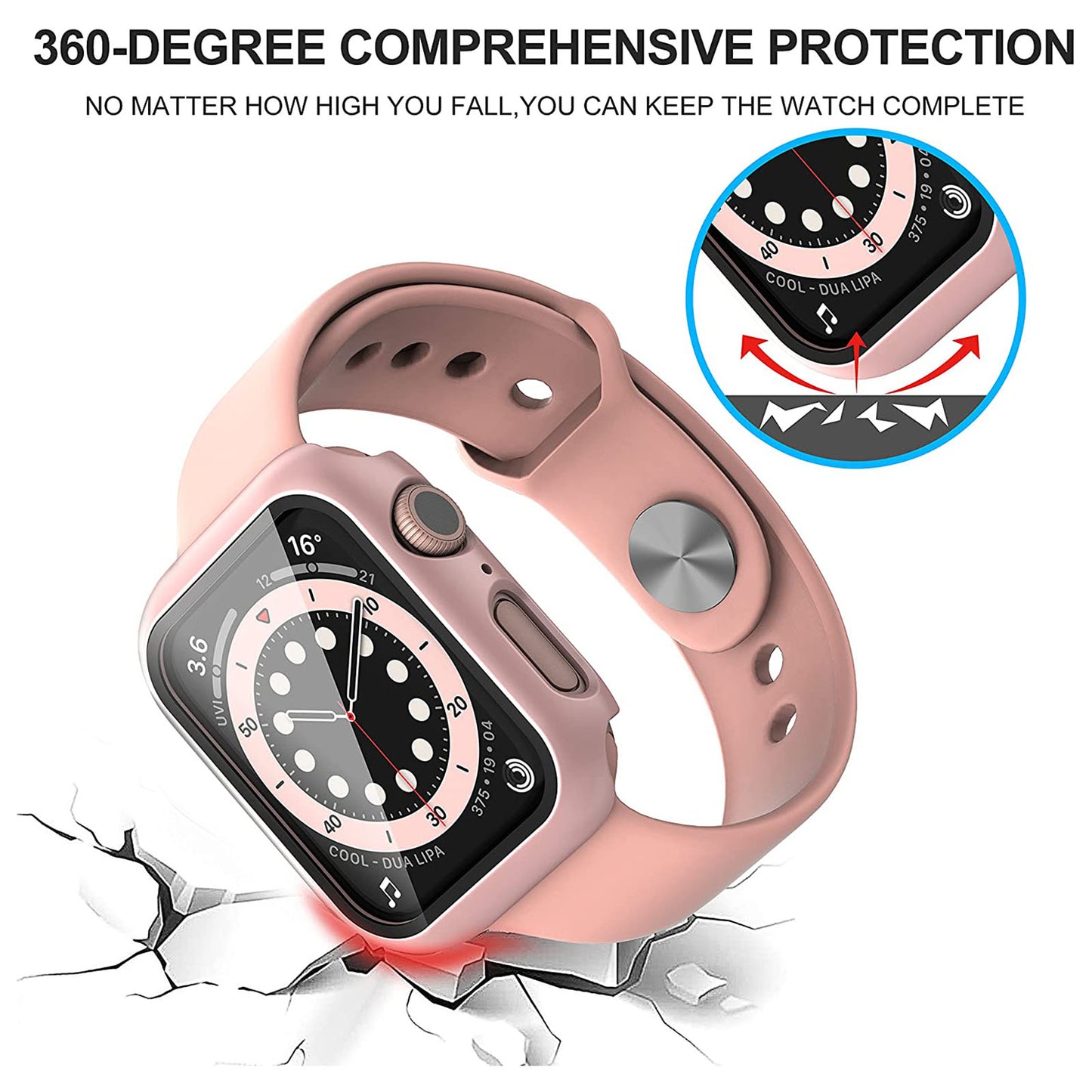 2Pcs Hard PC Smartwatch Frame Case+Tempered Glass Screen Protector Anti-scratch Replacement for Apple Watch Series 7 45mm / Series 8 45mm