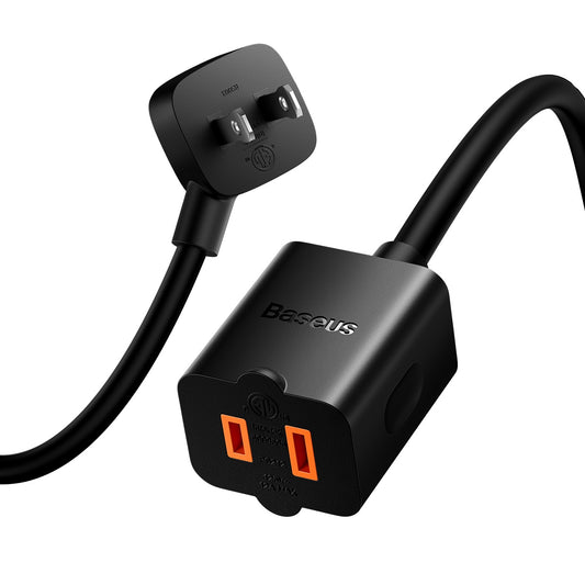 BASEUS PowerCombo Mini Power Strip 1AC US Plug Power Socket with 1.0m Power Cord (with EU and UK Plug Adapters)