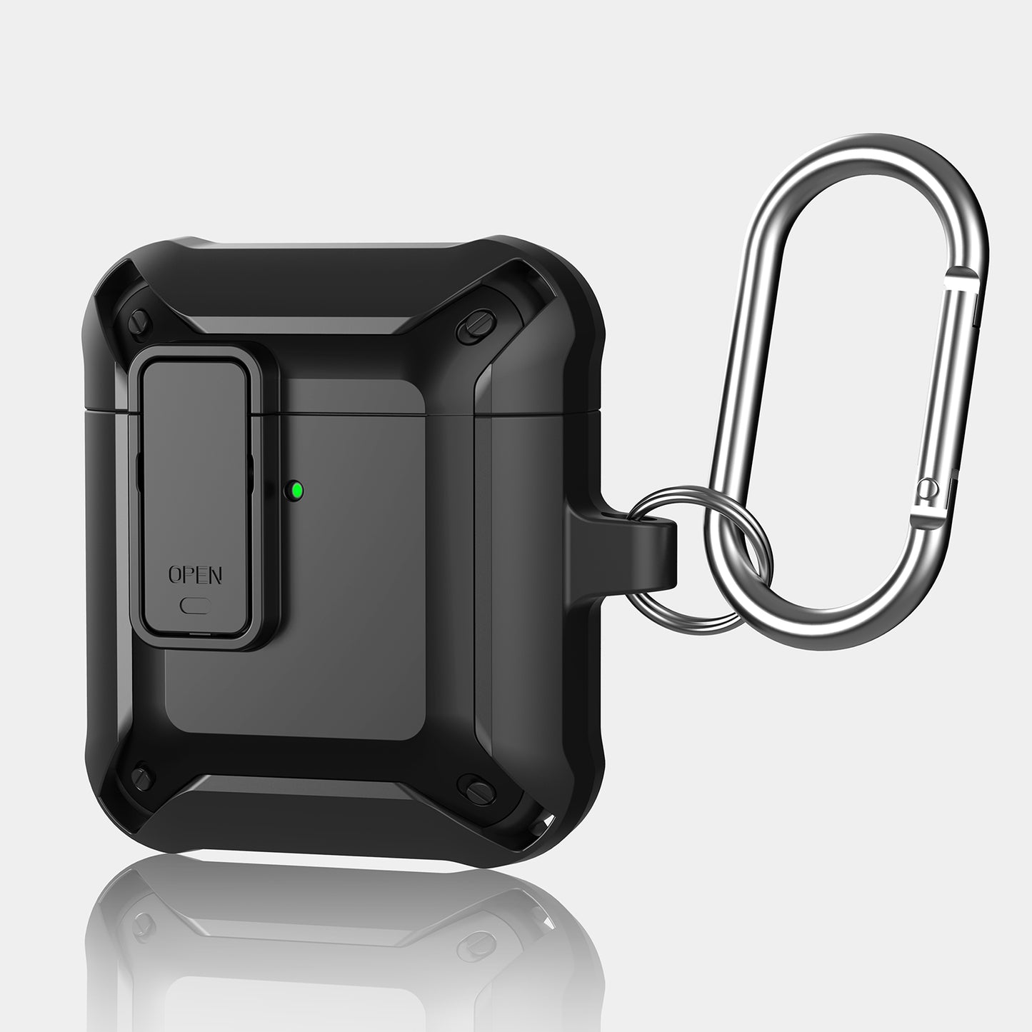 2 in 1 TPU + PC Anti-drop Earbuds Case Protector Shock-resistant Portable Earphone Charging Case Cover with Lock/Buckle for AirPods 1/2