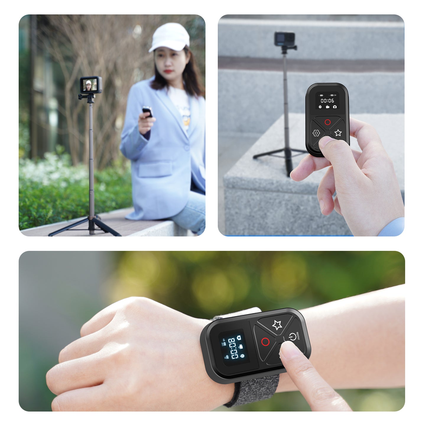 TELESIN GP-RMT-T10 T10 80M WiFi Bluetooth Remote Controller with Display for GoPro Hero 10/9/8/Max