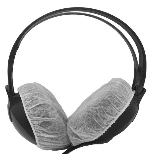 100Pcs/Set Non-Woven Sanitary Headset Ear Cover Disposable Stretch Covers Dust-proof for On-Ear Headphones with 6.5-7.5cm Earpads