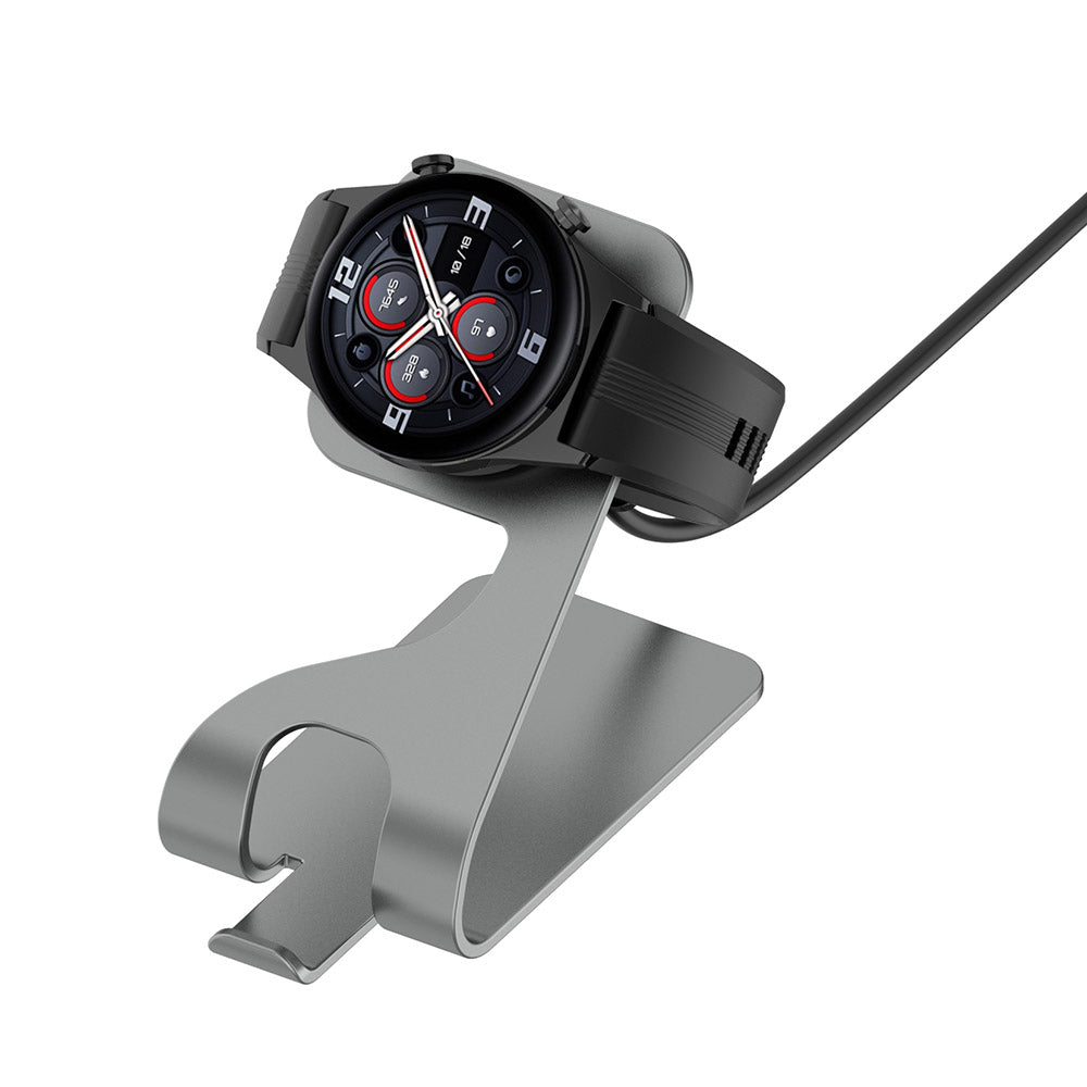 For Honor Watch GS3 Charging Cable Smart Watch Charger with Aluminum Alloy Bracket Stand Set (with Magnetic Function and Chip Protection)