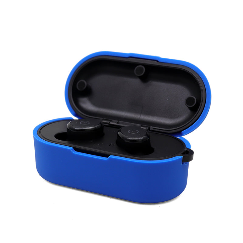 Earphone Case for TOZO T10, Bluetooth Earbuds Silicone Cover Charging Box Shell Protector with Anti-loss Buckle